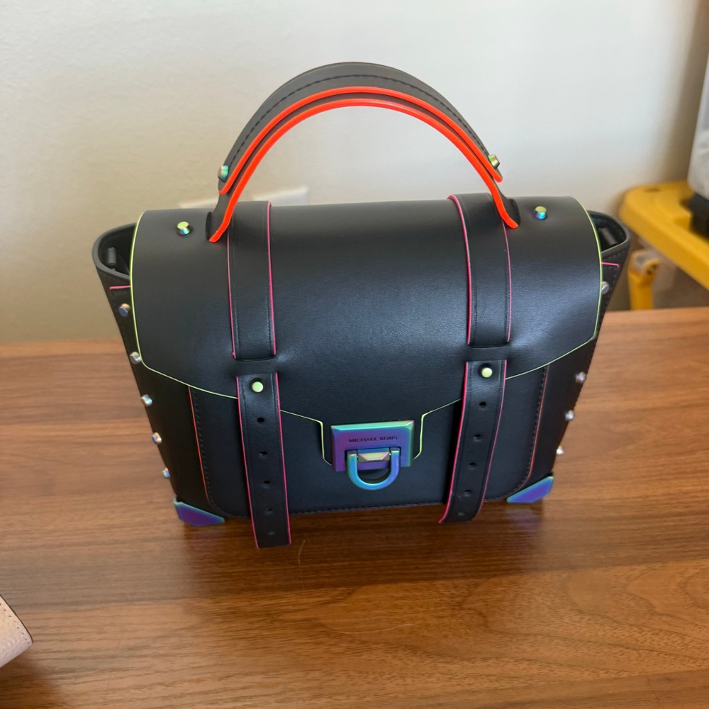 Women's MICHAEL KORS Black Neon Satchel One Size